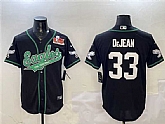 Men's Philadelphia Eagles #33 Cooper DeJean Black 2025 Super Bowl LIX Patch Cool Base Stitched Baseball Jersey Dzhi,baseball caps,new era cap wholesale,wholesale hats
